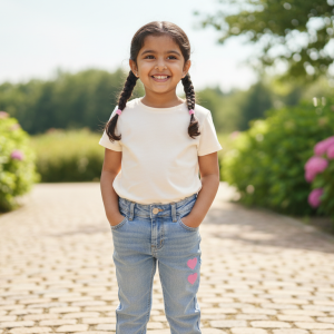 Trendy baby girl denim jeans pant for kids 2026 soft comfortable girls casual wear Bangladesh