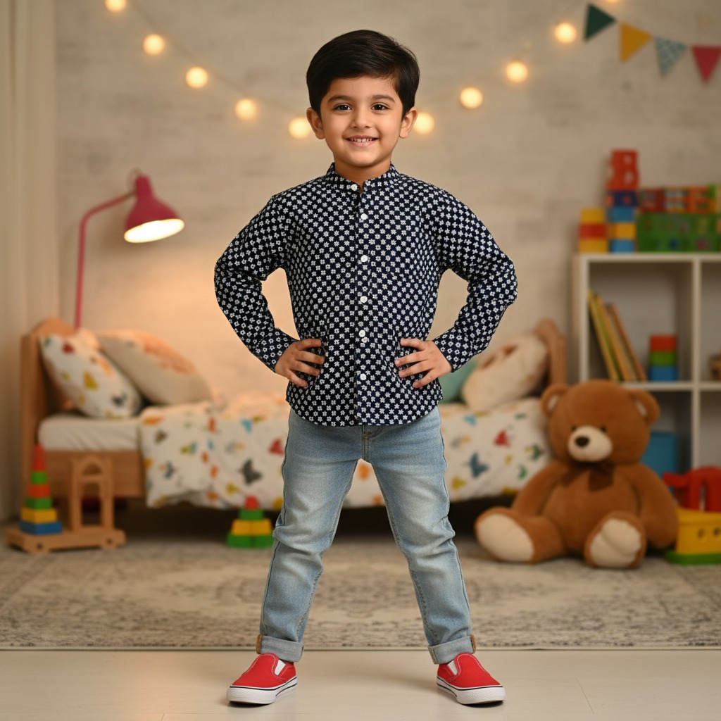 white printed shirt for boys