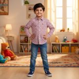 red printed casual shirt for boys kids fashion