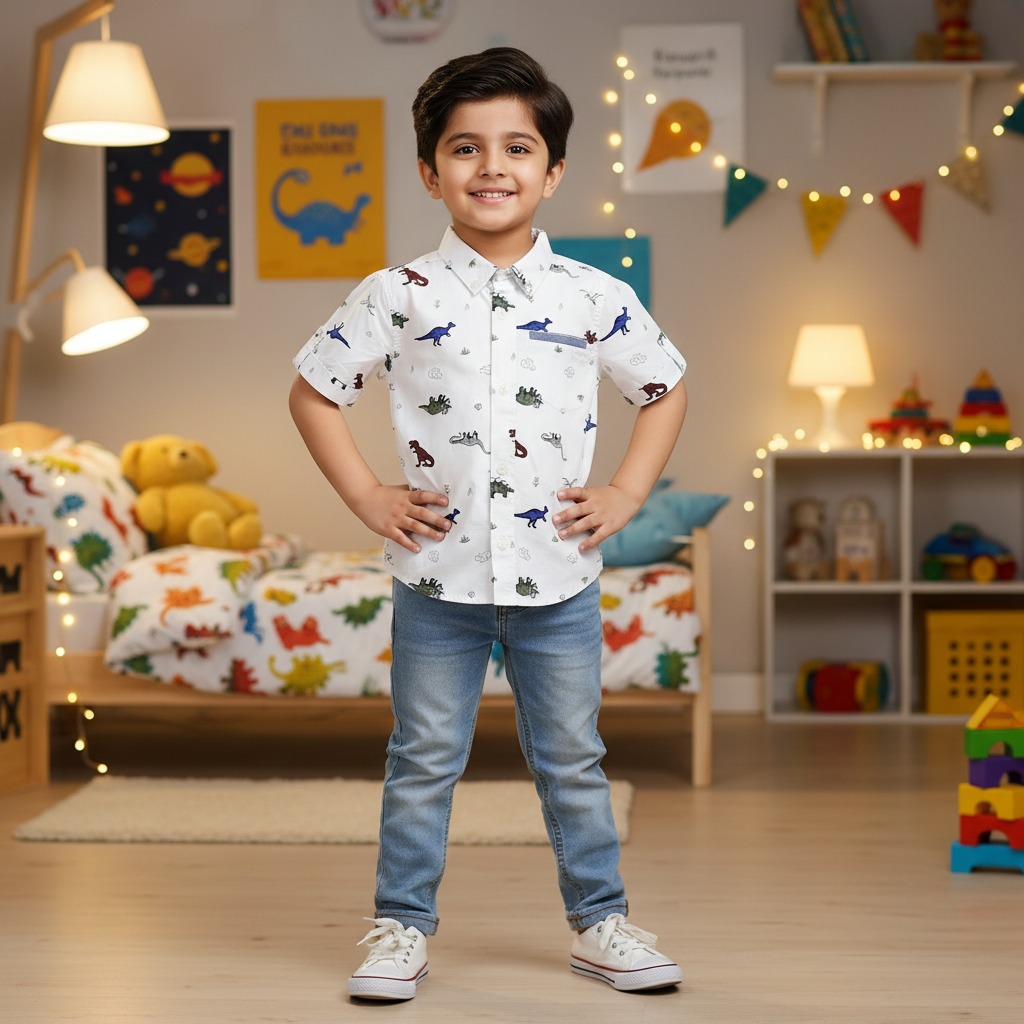 Eid Special Boys Shirt 2026 – Premium Printed Kids Shirt
